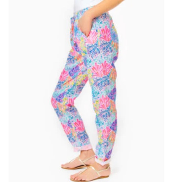 ✨NWT✨ Lilly Pulitzer 31" Taron Mid-Rise Linen Pant - Multi Splashdance Size XS - Picture 9 of 9